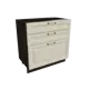 Напольный шкаф МС Ницца 3 ящика 80x81.60x47.80 см фасад кремовый МДФ каркас белый ЛДСП Сурская Мебель