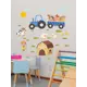 Наклейка на стену Lisadecor S0396 Синий трактор