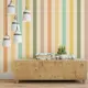 Обои флизелиновые Decoracion Разноцветные полоски 4x2.8 м оливковые бежевые оранжевые 7012604