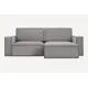 Раскладной диван Divan.ru Эби-1 угловой 254x87x167 см велюр цвет серый