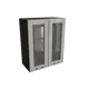 Навесной шкаф МС Ницца 2 дверцы со стеклом 60x71.60x31.80 см фасад серый МДФ каркас серый дуб ЛДСП Сурская Мебель