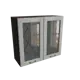 Навесной шкаф МС Ницца 2 дверцы со стеклом 80x71.60x31.80 см фасад серый МДФ каркас серый дуб ЛДСП Сурская Мебель