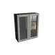 Навесной шкаф МС Ницца 2 дверцы со стеклом 80x92x31.80 см фасад серый МДФ каркас серый дуб ЛДСП Сурская Мебель