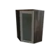 Навесной шкаф МС Ницца 1 дверь со стеклом 59.20x92x59.20 см фасад серый МДФ каркас серый дуб ЛДСП Сурская Мебель