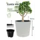 Кашпо Round stone Planta vita d 42 см 37 см 31 л abs-пластик серый/серебристый