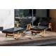Шезлонг с подушкой Royal family Michelle Sunlounge 200 x 73 x 55 см акация/полиэстер черный 2 шт
