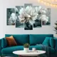 Модульная картина на стену Цветы и изумруд 80x140см MD0336