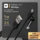 Кабель Windigo 2 в 1 microUSB/Lightning - USB 2 А нейлон оплетка 1 м цвет черный