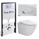 Комплект инсталляция и безободковый унитазом TONI ARTI TA-01+TA-1900T+TA-0051-AP Russi торнадо, с клавишей Freto с сиденьем с микролифтом