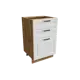 Напольный шкаф Прага с 3 ящиками 50x81.60x47.80 см фасад белый МДФ каркас дуб вотан МДФ Сурская Мебель
