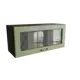 Навесной шкаф МС Ницца верхний горизонтальный со стеклом 80x35.80x31.80 см фасад светло-зеленый МДФ каркас дуб ЛДСП Сурская Мебель ММК-00017651