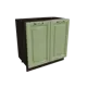 Напольный шкаф МС Ницца с 2 дверцами 80x81.60x47.80 см фасад светло-зеленый МДФ каркас дуб ЛДСП Сурская Мебель