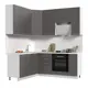 Кухонный гарнитур со столешницей 3.8 см Стендмебель Катрин 200x237x60 см ЛДСП цвет белый/муссон УТ000514721