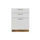Напольный шкаф 60x81.60x47.80 см с 3 ящиками фасад белый МДФ каркас дуб вотан ЛДСП Сурская Мебель