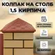 Колпак для забора Композит 54 композитный 385x385 мм цвет красный