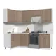 Кухонный гарнитур Стендмебель МоденаКГ140-180БДК 180x217x60 см ЛДСП цвет дуб кофе