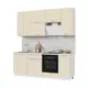 Кухонный гарнитур Стендмебель Ксения со столешницей Лён 220x237x60 см ЛДСП цвет белый/ванильный