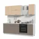 Кухонный гарнитур со столешницей Лён Стендмебель Ксения 240x217x60 см ЛДСП цвет капучино/ванильный УТ000511169