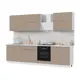 Кухонный гарнитур Стендмебель Ксения со столешницей Лён 300x217x60 см ЛДСП цвет белый/капучино