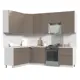 Кухонный гарнитур Стендмебель Ксения со столешницей Лён 180x200x237x60 см ЛДСП цвет капучино