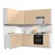 Кухонный гарнитур Стендмебель Ксения со столешницей Лён 240x237x60 см ЛДСП цвет ванильный