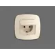 Накладка для розетки с заземлением и со шторками и крышкой IP44 Ambrella volt Omega OP3280 цвет бежевый матовый