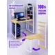 Стол Solarius loft 5 полок столешница без шлифовки и покрытия 40 мм 80x145x140 см белые металлические ножки сосна цвет некрашеный
