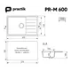 Мойка для кухни врезная Practik PR-M 600-004 60x42 см глубина чаши 19 см искусственный камень цвет черный