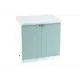 Напольный шкаф Шампань 80x81.60x47.80 см фасад синий МДФ каркас белый ЛДСП Kameol