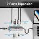 Мультифункциональный хаб Vention USB Type C 9 в 1 TQMHB