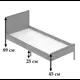 Кровать Solarius Komp80loft-white-full 85 x 89 x 206 см сосна цвет белый