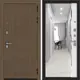 Входная дверь Bunker BN-07 205x88см правый цвет белый софт/ларче орех с черной патиной с зеркалом