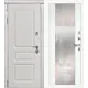 Входная дверь Lex Император №19 205x88см левый цвет шагрень белая 61.1/белый с зеркалом