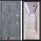 Входная дверь Labirintdoors Бетон зеркало ФЛЗ-1 левый 205x88см цвет бетон темный/сандал белый