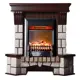 Каминокомплект Inter Flame Экстер М угловой темный дуб с очагом Fobos Black BLT-999B-5/Black