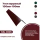 Угол наружный B-Group 15x100x100x15x2000мм RAL 3005 красный глянцевый 4шт