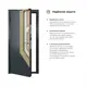 Входная дверь Torex Flat L 205x95см левый цвет бежевый/черный шелк с зеркалом
