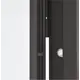 Входная дверь Меги Home-Z 205x97см левый цвет белый/серебро на черном с зеркалом