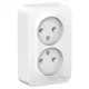 Розетка двойная накладная Schneider electric Уют 7612677 цвет белый