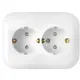 Розетка двойная встраиваемая Bylectrica Гармония РС16-357 с заземлением цвет белый