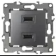 Розетка USB ЭРА 12-4110-12 230В/5В-2100мА IP20 цвет графит