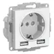 Розетка USB Schneider Electric Atlas ATN000130 с заземлением цвет белый