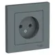 Розетка Schneider Electric Atlas ATN000740 без заземления цвет грифель