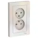 Розетка двойная Schneider Electric Atlas ATN000420 без заземления цвет жемчуг