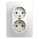 Розетка двойная Schneider Electric Glossa GSL000124 с заземлением цвет белый