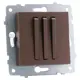 Выключатель встраиваемый Ovivo 610-000219-254 3 клавиши цвет мокко