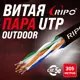 Кабель Ripo UTP4CAT5E 24AWG омедненный алюминий PE outdoor 2x305 м