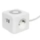 Удлинитель бытовой EKF Куб 3x1 1.3 м 2 розетки с заземлением 3680 Вт 2 USB 2.4 А 1 Type C + ночник цвет белый