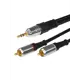 Шнур Rexant Стерео 3.5мм - 2 RCA 5м Gold-металл