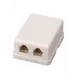 Розетка телефонная накладная Rexant 03-0002 UTP RJ-14 Cat 3 цвет белый